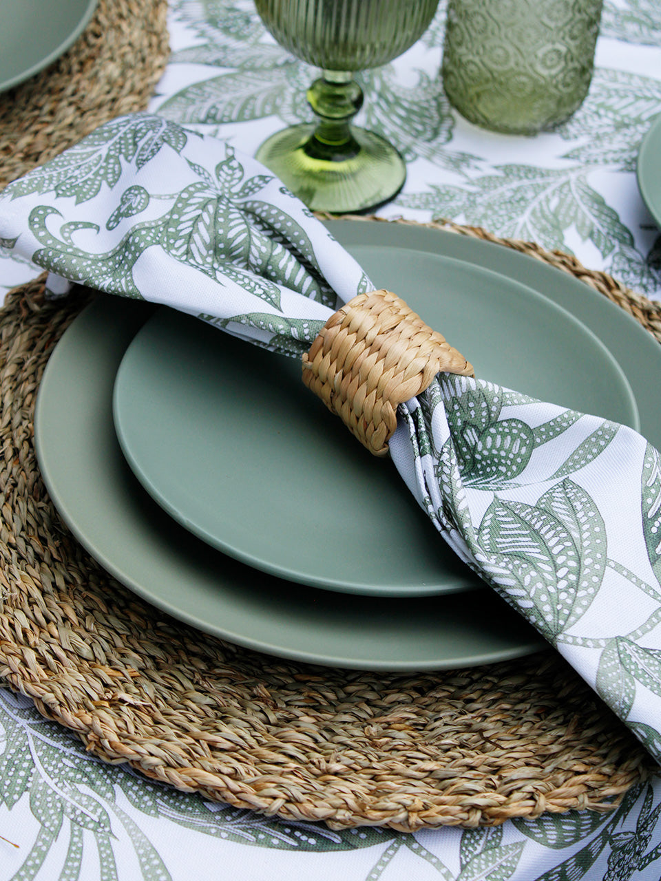 Green Batik Napkin Set of 2