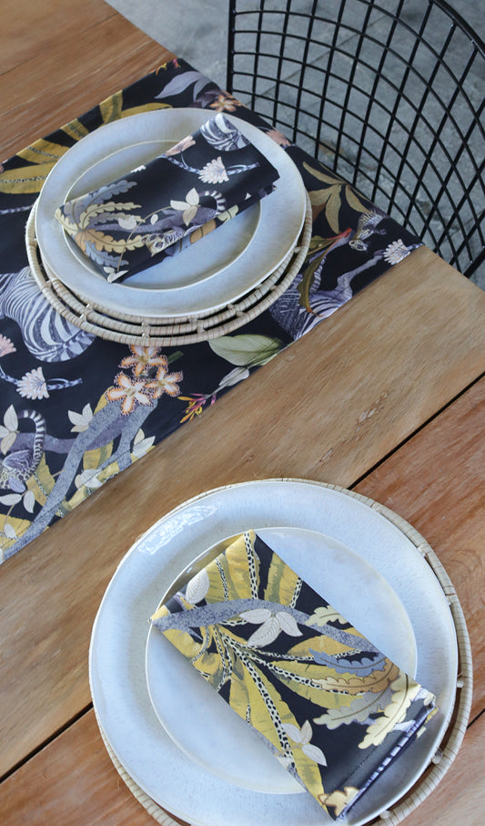 Mziki Mischief Black Table Runner