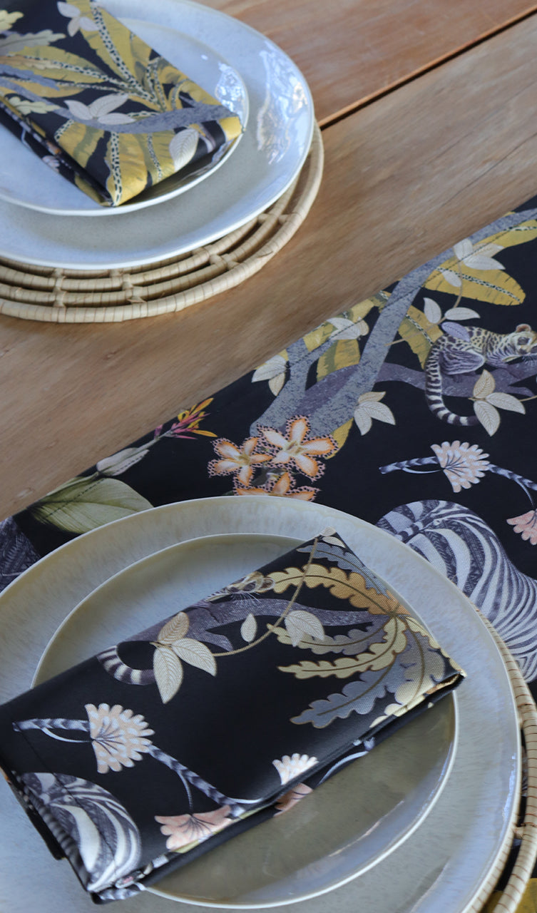 Mziki Mischief Black Napkin Set of 2