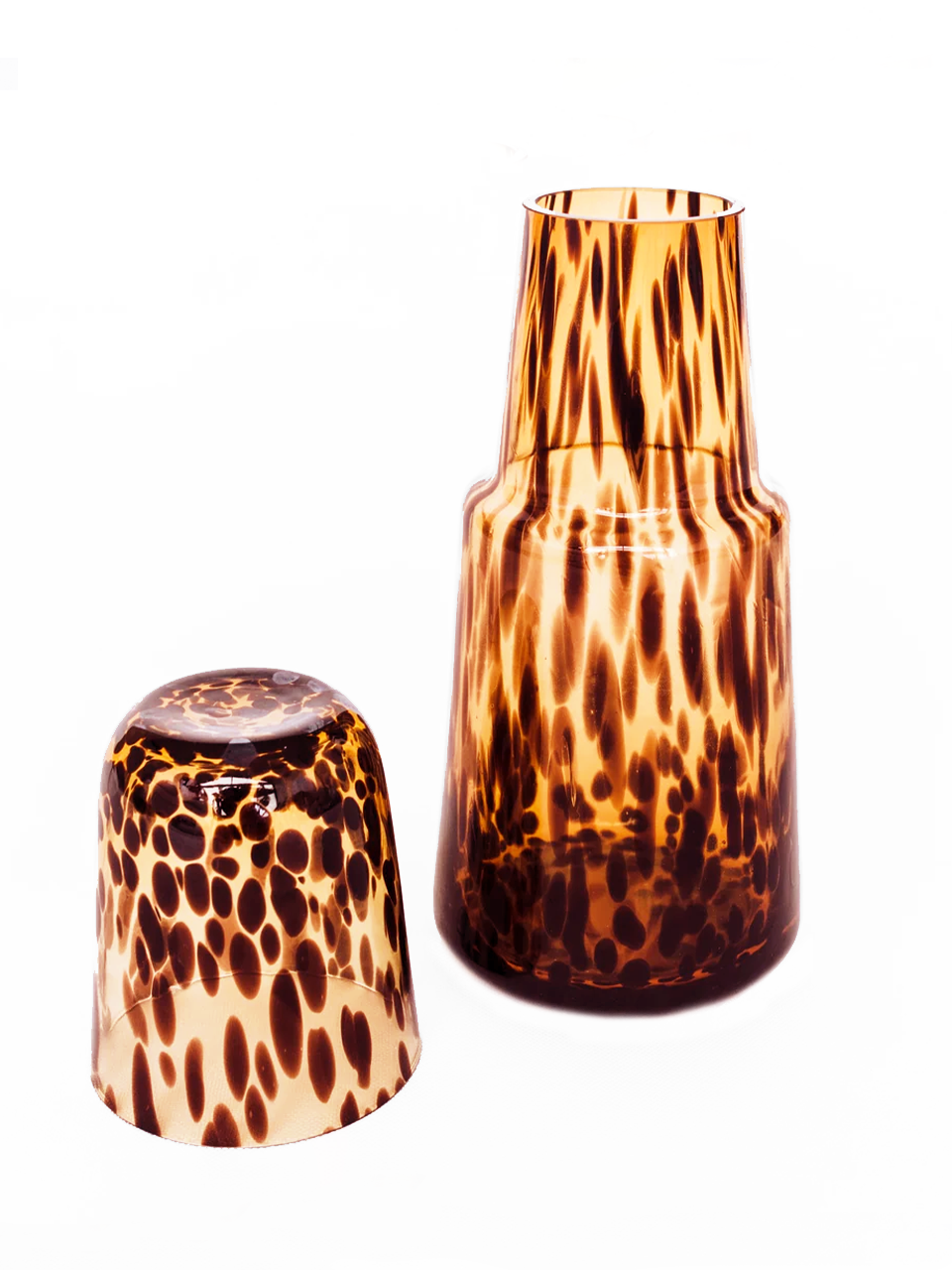 Tortoise Shell Glass Carafe