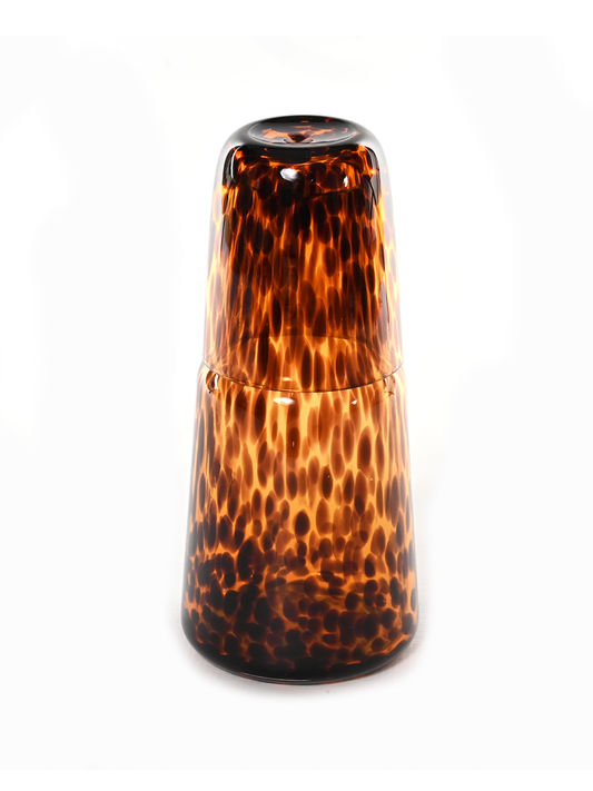 Tortoise Shell Glass Carafe