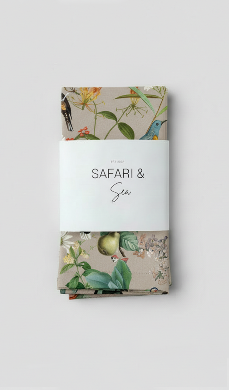 Makakatana Midnight Napkin Set of 2 Stone