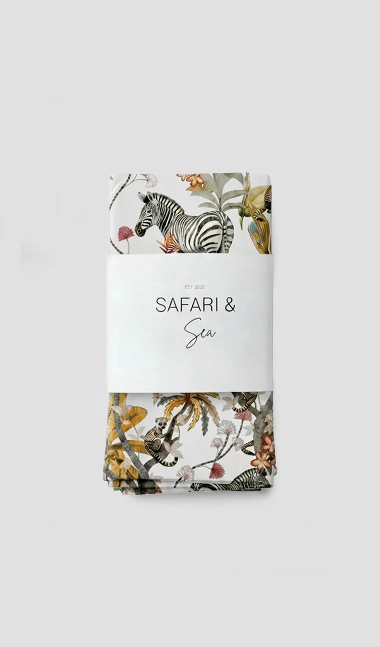 Mziki Mischief White Napkins Set of 2