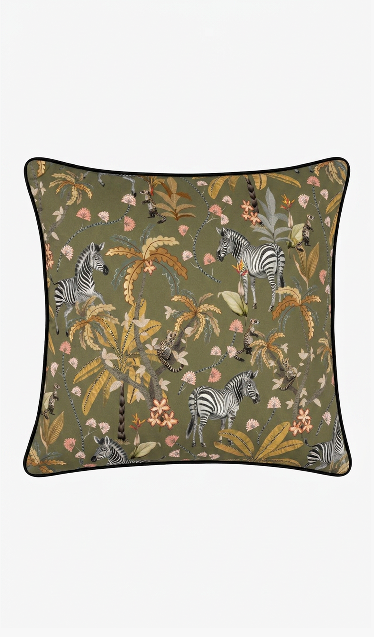 Mziki Mischief Khaki Cushion Cover