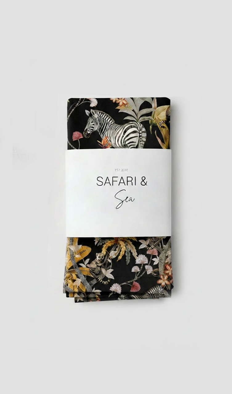 Mziki Mischief Black Napkin Set of 2