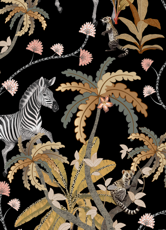 Mziki Mischief Black Tea Towel