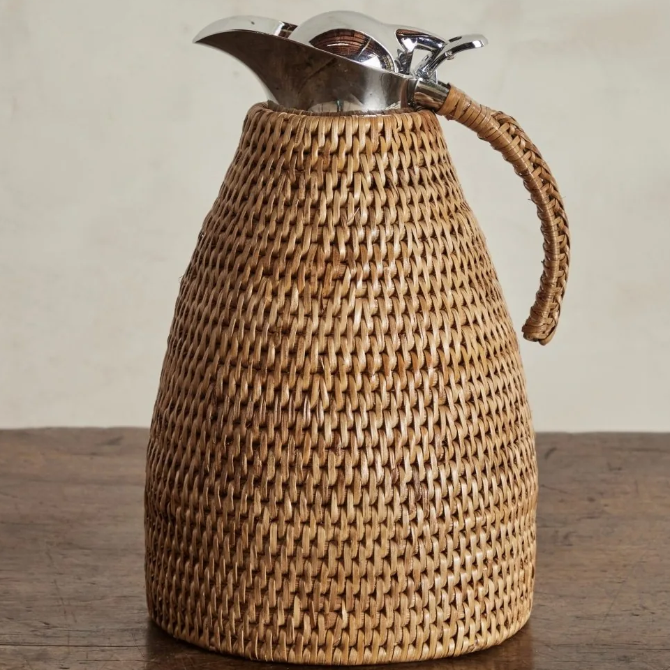 Rattan & Stainless Steel Thermal Flask