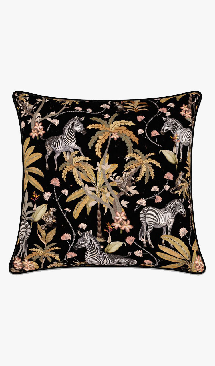 Mziki Mischief Black Cushion Cover
